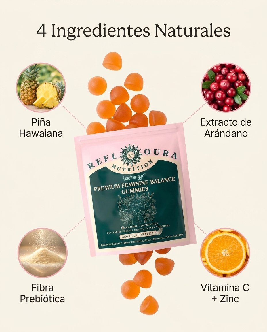 Reflora — gomitas probióticas con 4 ingredientes naturales para el equilibrio de la flora íntima